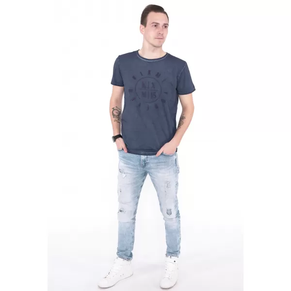  Tricou pentru bărbați KIXMI NADIR ALBASTRU INCHIS 