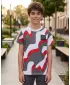 Tricou băiat cu mâneci scurte SAM 73 OSCAR BT 555 ROŞU