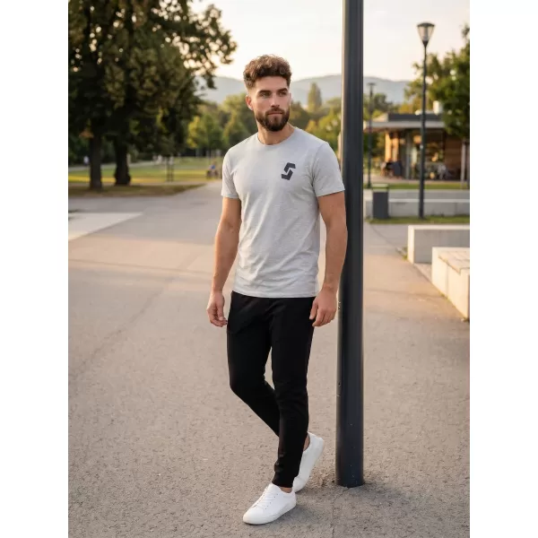  Tricou bărbătesc cu mâneci scurte SAM 73 DOUGALL MT 801 GRI DESCHIS 