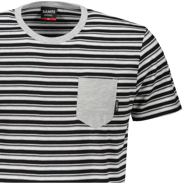  Tricou bărbătesc cu mâneci scurte SAM 73 MARTIN MT 794 GRI DESCHIS 