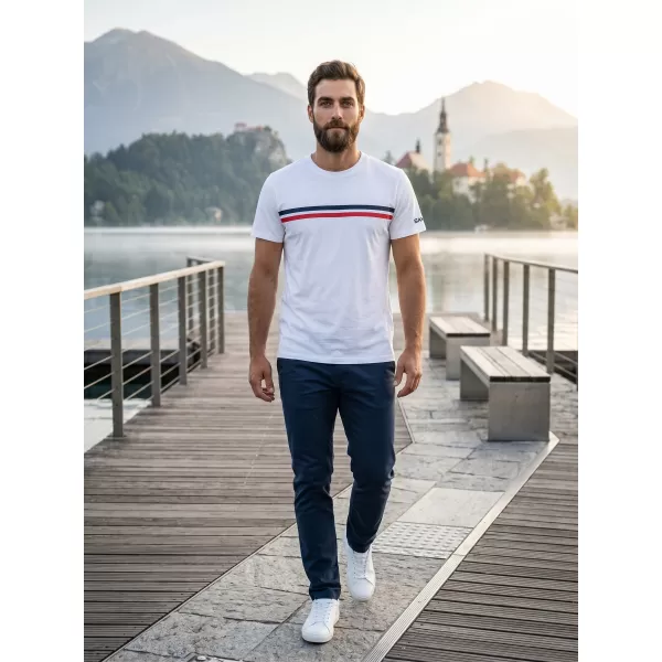  Tricou pentru bărbați cu mâneci scurte SAM 73 LARRY MT 803 ALB 