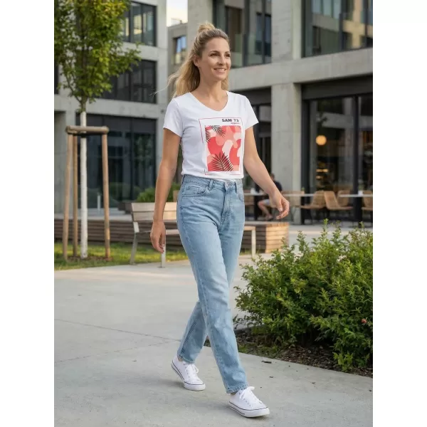  Tricou dama cu maneca scurta SAM 73 ILDA WT 855 ALB 