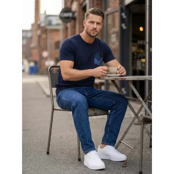  Tricou bărbătesc cu mâneci scurte SAM 73 SEAN MT 796 ALBASTRU ÎNCHIS 