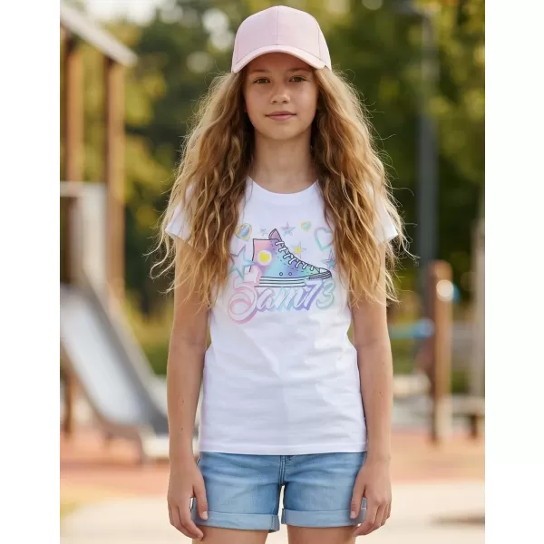  Tricou fetita cu maneca scurta SAM 73 URSULA GT 563 ALB 