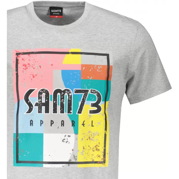  Tricou pentru bărbați cu mâneci scurte SAM 73 ELIJAH MT 789 GRI DESCHIS 