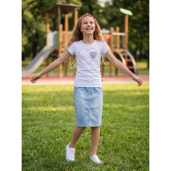  Tricou fetita cu maneca scurta SAM 73 ALAINA GT 564 ALB 