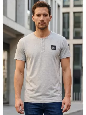 Tricou bărbătesc cu mâneci scurte SAM 73 GIDEON MT 804 GRI DESCHIS