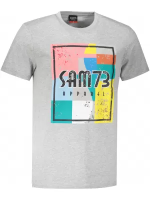 Tricou pentru bărbați cu mâneci scurte SAM 73 ELIJAH MT 789 GRI DESCHIS