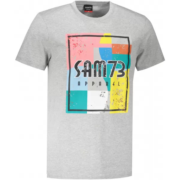  Tricou pentru bărbați cu mâneci scurte SAM 73 ELIJAH MT 789 GRI DESCHIS 