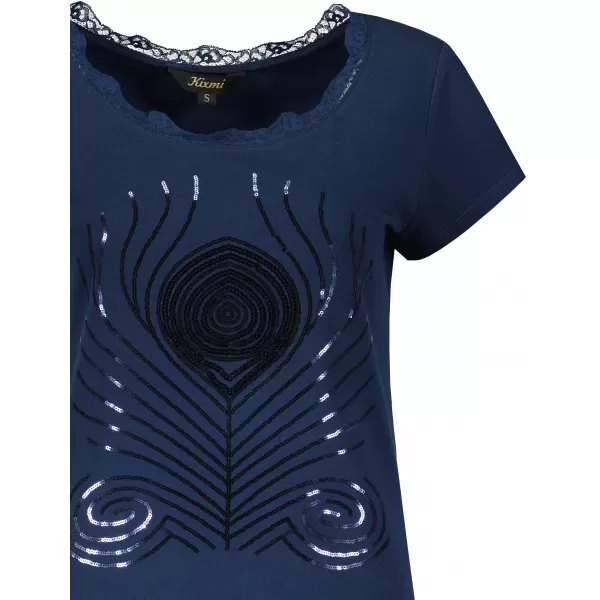  Tricou pentru femei KIXMI NISSA ALBASTRU INCHIS 
