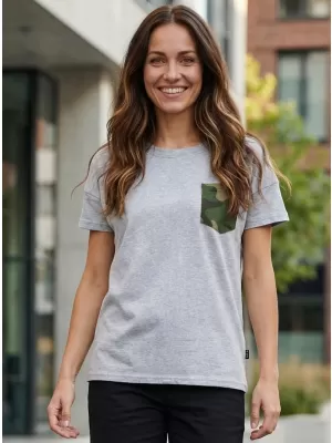Tricou dama cu maneca scurta SAM 73 MARIE WT 848 GRI DESCHIS