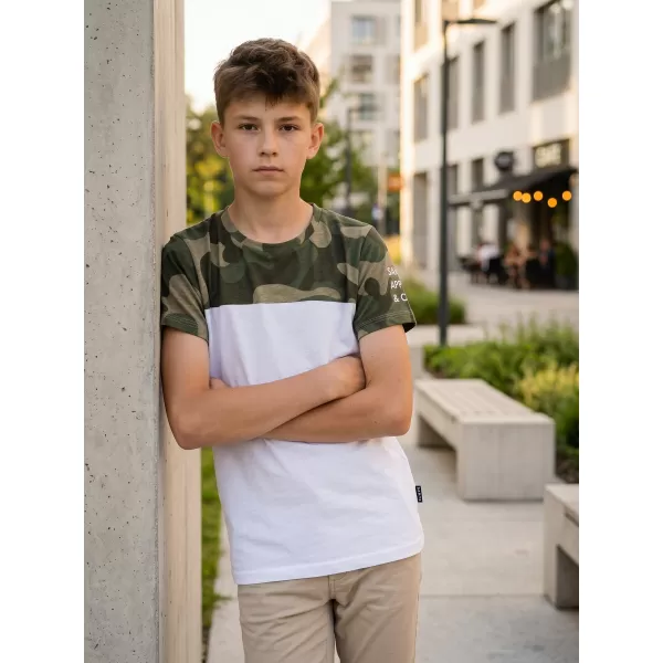  Tricou băiat cu mâneci scurte SAM 73 MOSES BT 556 ALB 