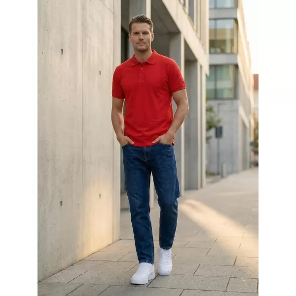  Tricou pentru bărbați cu guler SAM 73 HENRY MT 788 ROȘU-PORTOCALIU 