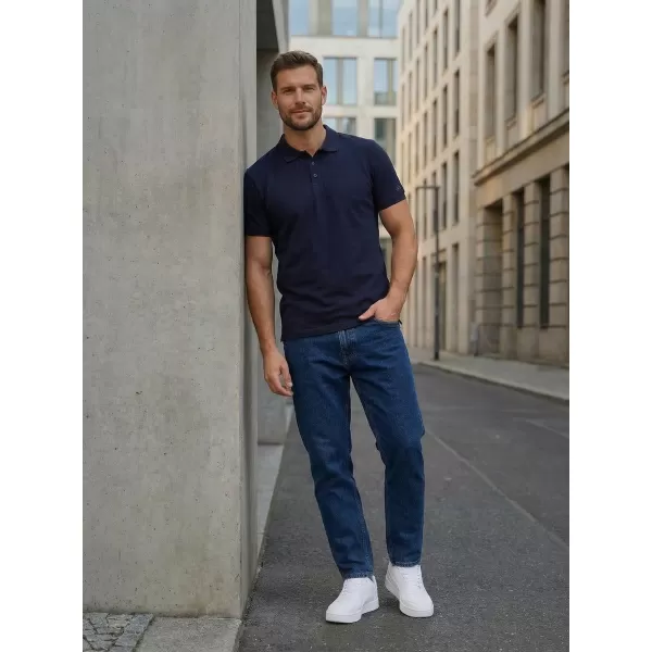  Tricou pentru bărbați cu guler SAM 73 HENRY MT 788 ALBASTRU ÎNCHIS 