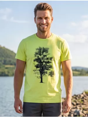 Tricou bărbătesc cu mâneci scurte SAM 73 JAMES MT 790 GALBEN DESCHIS