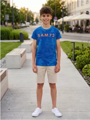 Tricou băiat cu mâneci scurte SAM 73 THEODORE BT 563 ALBASTRU STRĂLUCITOR
