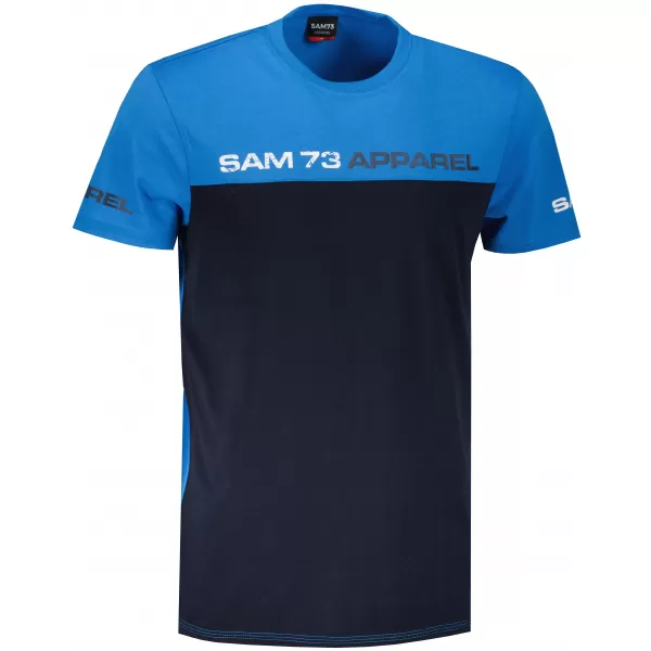  Tricou pentru bărbați cu mâneci scurte SAM 73 MALCOLM MT 800 ALBASTRU STRĂLUCITOR 