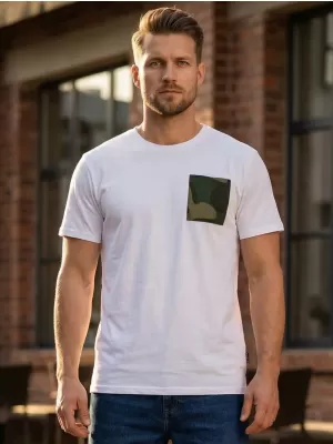 Tricou bărbătesc cu mâneci scurte SAM 73 SEAN MT 796 ALB