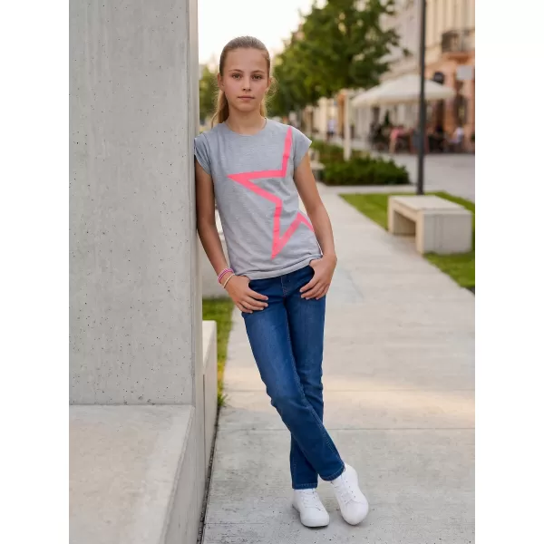  Tricou fetita cu maneca scurta SAM 73 KATHERINE GT 559 GRI DESCHIS 