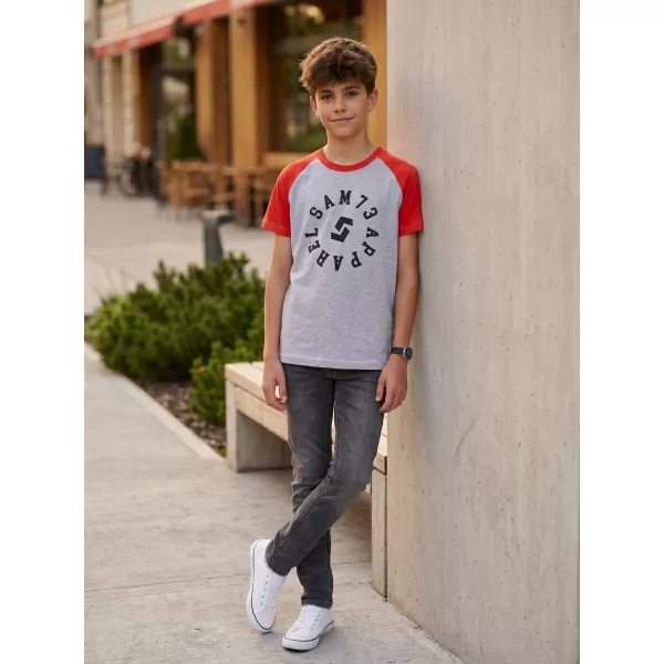  Tricou băiat cu mâneci scurte SAM 73 RICHARD BT 558 GRI DESCHIS 