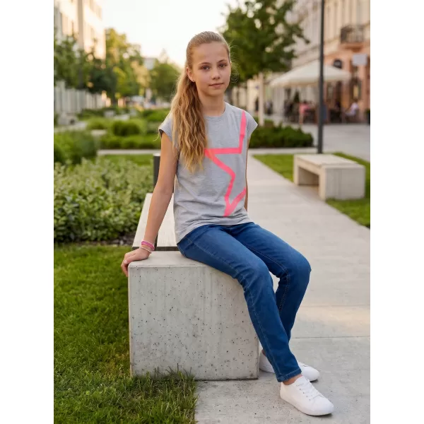  Tricou fetita cu maneca scurta SAM 73 KATHERINE GT 559 GRI DESCHIS 