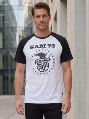 Tricou bărbătesc cu mâneci scurte SAM 73 JORDAN MT 805 ALB