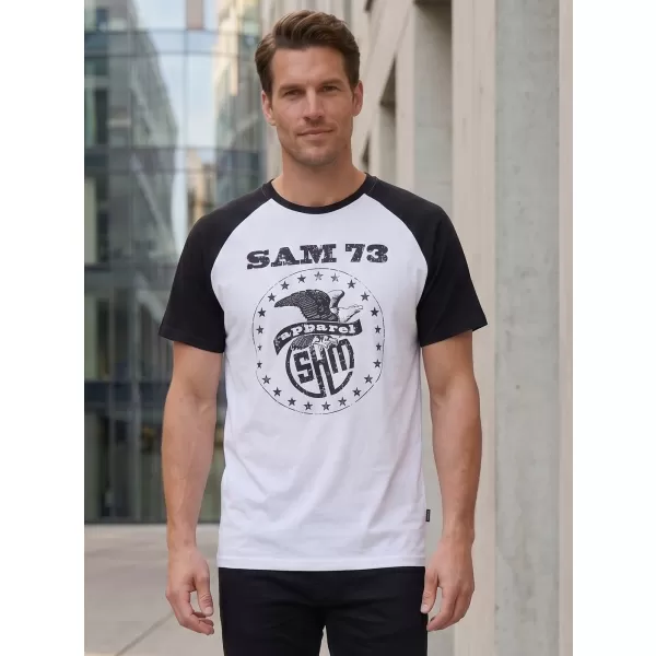  Tricou bărbătesc cu mâneci scurte SAM 73 JORDAN MT 805 ALB 