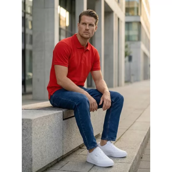  Tricou pentru bărbați cu guler SAM 73 HENRY MT 788 ROȘU-PORTOCALIU 