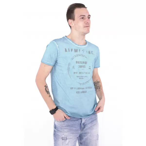  Tricou pentru bărbați KIXMI NAVIN ALBASTRU 