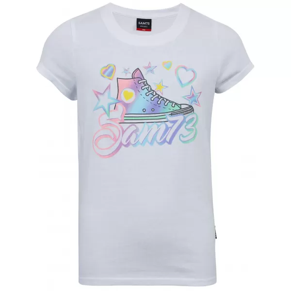  Tricou fetita cu maneca scurta SAM 73 URSULA GT 563 ALB 