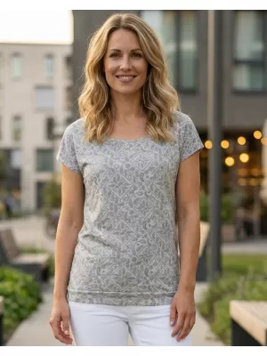 Tricou dama cu maneca scurta SAM 73 CINDY WT 859 GRI DESCHIS