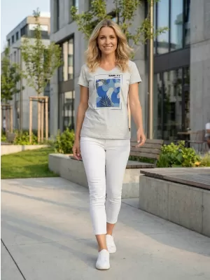 Tricou dama cu maneca scurta SAM 73 ILDA WT 855 GRI DESCHIS