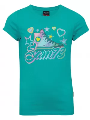 Tricou fetita cu maneca scurta SAM 73 URSULA GT 563 VERDE NEON