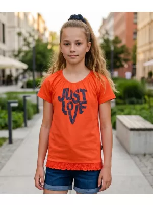 Tricou fetita cu maneca scurta SAM 73 JAYLENE GT 565 PORTOCALIU DESCHIS