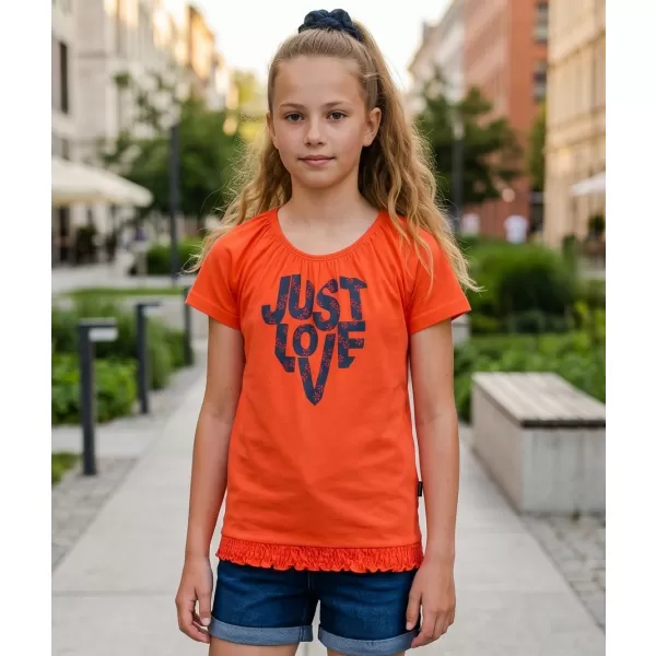  Tricou fetita cu maneca scurta SAM 73 JAYLENE GT 565 PORTOCALIU DESCHIS 