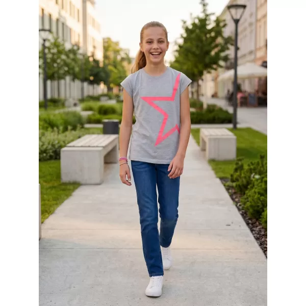  Tricou fetita cu maneca scurta SAM 73 KATHERINE GT 559 GRI DESCHIS 