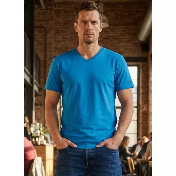  Tricou bărbătesc cu mâneci scurte SAM 73 LEONARD MT 793 ALBASTRU STRĂLUCITOR 