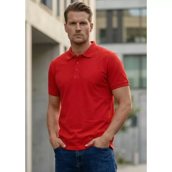  Tricou pentru bărbați cu guler SAM 73 HENRY MT 788 ROȘU-PORTOCALIU 