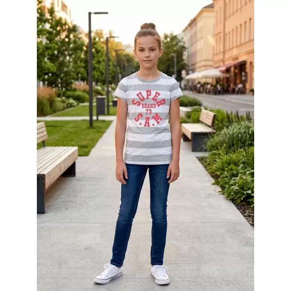  Tricou fetita cu maneca scurta SAM 73 SIOBHAN GT 561 GRI DESCHIS 