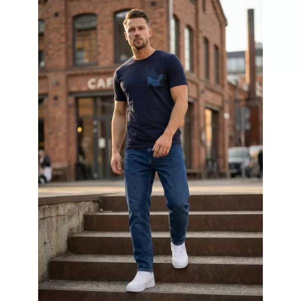  Tricou bărbătesc cu mâneci scurte SAM 73 SEAN MT 796 ALBASTRU ÎNCHIS 