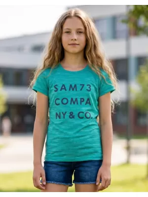 Tricou fetita cu maneca scurta SAM 73 ABLAKA GT 568 TURCOAZ