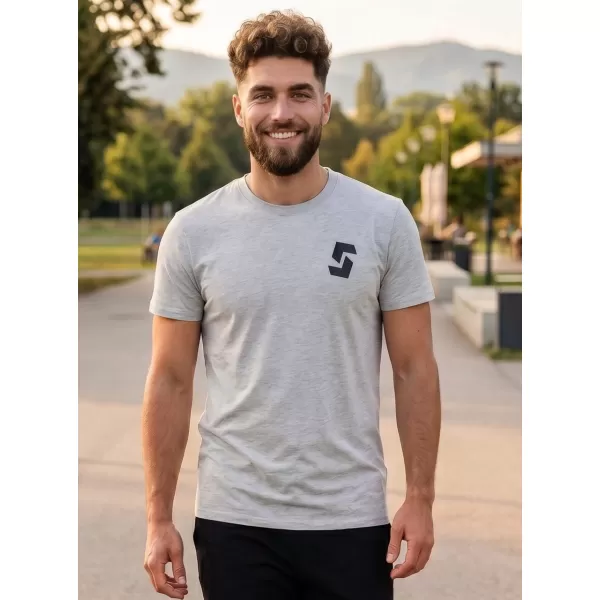  Tricou bărbătesc cu mâneci scurte SAM 73 DOUGALL MT 801 GRI DESCHIS 