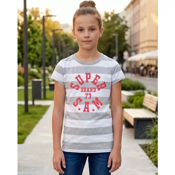  Tricou fetita cu maneca scurta SAM 73 SIOBHAN GT 561 GRI DESCHIS 