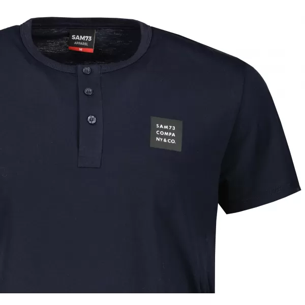  Tricou bărbătesc cu mâneci scurte SAM 73 GIDEON MT 804 ALBASTRU ÎNCHIS 