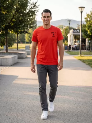 Tricou bărbătesc cu mâneci scurte SAM 73 TERENCE MT 797 ROŞU