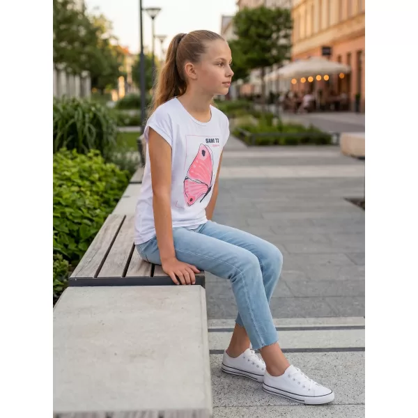  Tricou fetita cu maneca scurta SAM 73 AVERIE GT 566 ALB 