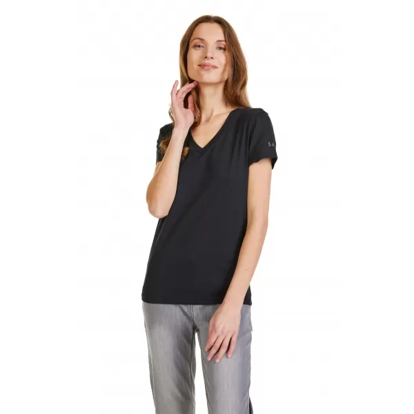  Tricou dama cu maneca scurta SAM 73 CLAUDIA WT 847 NEGRU 