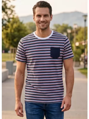Tricou bărbătesc cu mâneci scurte SAM 73 MARTIN MT 794 ALB