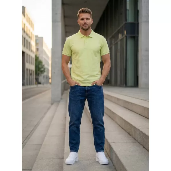  Tricou pentru bărbați cu guler SAM 73 HENRY MT 788 SVĚTLE GALBEN VERZUI 