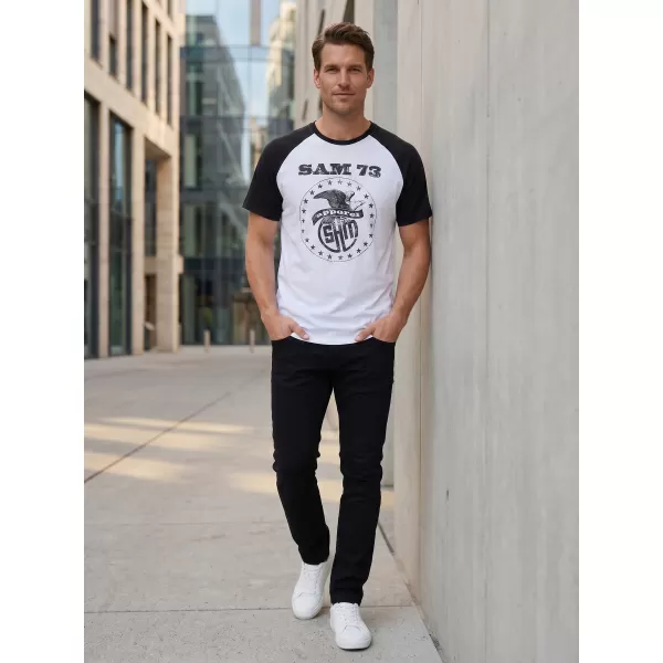  Tricou bărbătesc cu mâneci scurte SAM 73 JORDAN MT 805 ALB 